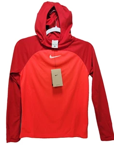 Nike Hoodie Boys Youth M Dri Fit Hooded Bright Orange Red Athletic Performance - Picture 1 of 15