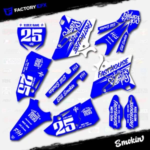 Blue & White Smokin Graphics Kit fits Yamaha Yz125 Yz250 15-21 Plates YZ 125 250 - Picture 1 of 6