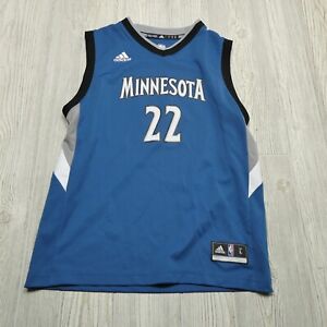 Adidas Minnesota Wolves NBA Jersey Youth Size L 14/16 Andrew Wiggins #22 Blue