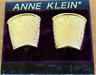 New Original Card Old Stock Anne Klein Goldtone Textured Clip On Earrings 11