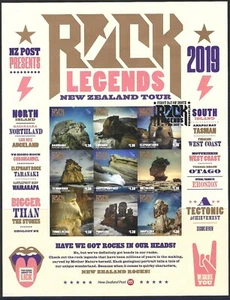 New Zealand - 2019 Rock Legends - Sheetlet of 9 Ex Annual Collection IMPERF CTO - Picture 1 of 1