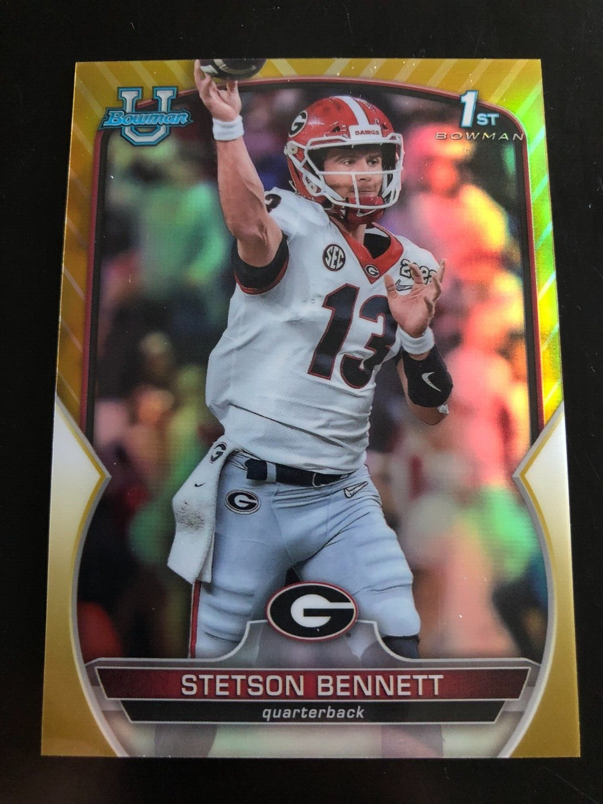 2022 Bowman U Chrome STETSON BENNETT /50 1st Gold Refractor RAMS UGA #39