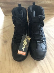 Free Soldier Mens Black Lace Up Comfort Ankle Combat Boots Size US 11.5 ACC0022 - Picture 1 of 5