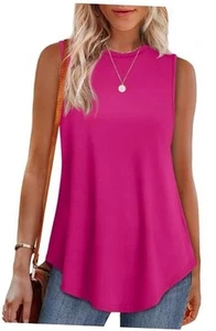High Neck Tank Tops for Women Loose Fit Sleeveless Top Summer Clothes Womens - Picture 1 of 6