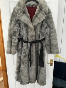 vintage Ladies faux fur coat Grey - Picture 1 of 4