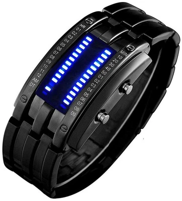 Reloj Binario Para Hombre Lava Matrix Reloj De Pulsera Digital Led Azul Clásico Foto 1 de 4