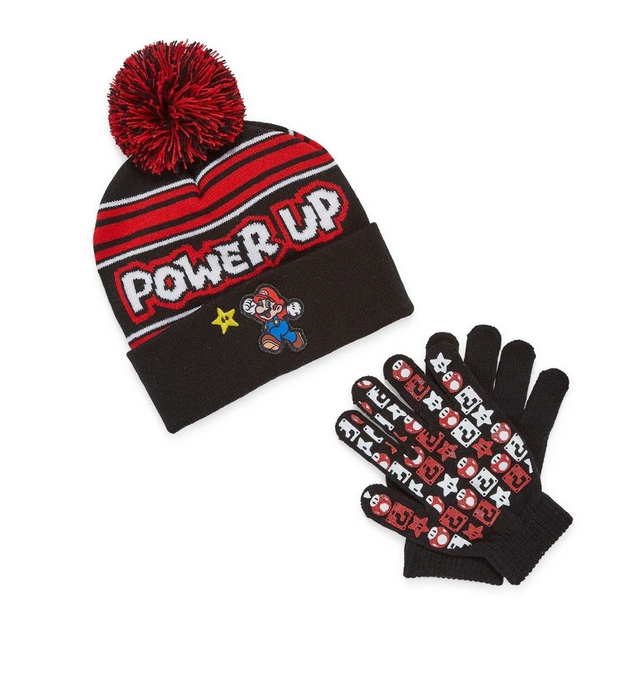 Super Mario Beanie Hat with Gloves Set for Boys and Kids - Image 1 of 1