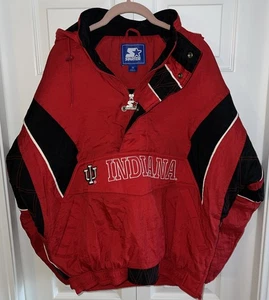 Indiana Hoosiers Starter Jacket Pull Over Vtg Y2K 90’s Hood Amazing Condition M - Picture 1 of 13