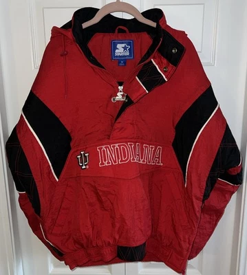 Indiana Hoosiers Starter Jacket Pull Over Vtg Y2K 90’s Hood Amazing Condition M - Image 1 of 4