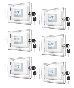 AUURIO 6 PCS Upgraded Thermostat Lock Box with Key, Large Space Thermostat Cover - Picture 1 of 2