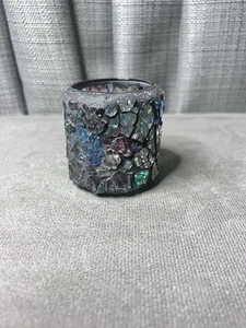 Stained Glass Mosaic Votive Tealight Candle Holder Multicolor 2.5 Inch - Picture 1 of 8