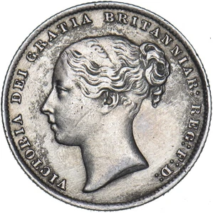 1860 Shilling - Victoria British Silver Coin - Picture 1 of 2