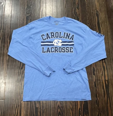 Camisa Champion North Carolina Tacones Alquitranados Lacrosse Para Hombre Grande Azul Algodón  Foto 1 de 4