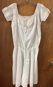 Antico cordoncino bianco cotone combinazione uncinetto giogo rosa 27” L 36” ad ascella - Foto 1 di 8