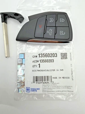 Genuine GM Chevrolet Silverado EV 5B Frunk Smart Key Fob Remote 13560203 OEM - Image 1 of 3