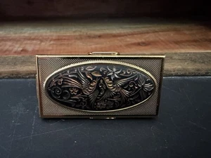 Toledo porta rossetti vintage damascato con specchio, intarsiato con oro 18-24 kt. RARO - Foto 1 di 3