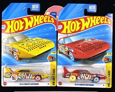'70 Plymouth Superbird, Road Runner, 2025 Hot Wheels, 440 rojo, amarillo 2 piezas Foto 1 de 4