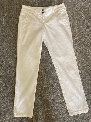 Pantalones elásticos de 2 botones de pierna recta marfil talla 4 WORTH para mujer Foto 1 de 4