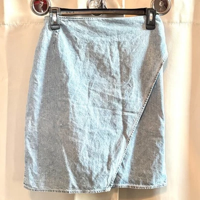 De Colección Banana Republic True Wrap Falda Denim Mediana Cambray Corbata Occidental Y2K 19009 Foto 1 de 4