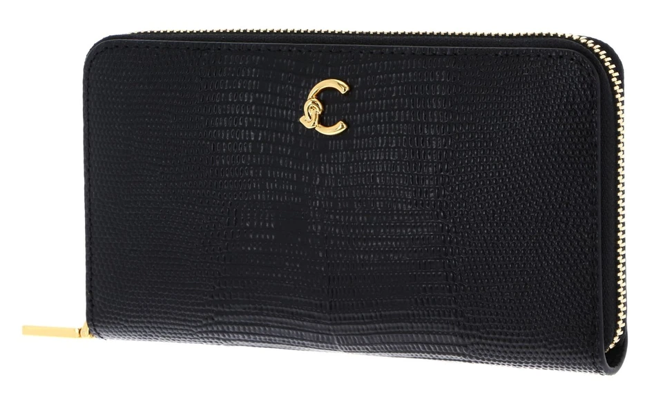 COCCINELLE porte-monnaie C-Me Lizard Wallet Noir - Photo 1/4