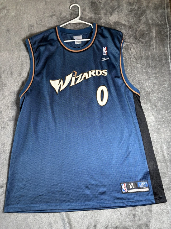 Camiseta De Colección Gilbert Arenas Para Hombre XL Azul Reebok NBA Washington Wizards #0 Foto 1 de 4