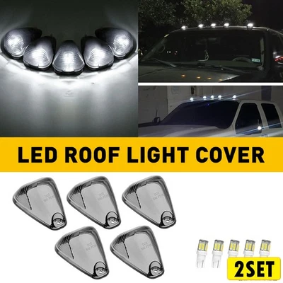 2Set for F250 Ford F350 Duty Super Cab Smoked Roof Running Marker Covers Light L - Image 1 of 4