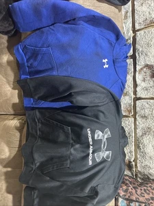 Two Boys Size Youth Small Under Armour Hoodies. One Blue And One Black - Picture 1 of 4