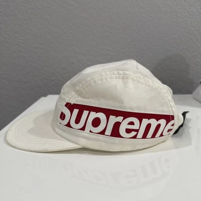 Gorra de campamento Supreme Side Panel blanca roja FW18 2018 negra NY Hat Foto 1 de 4