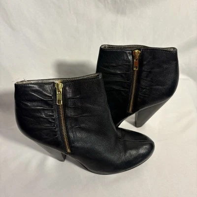 Botines de cuero negro Chinese Laundry talla 7,5 *Ver fotos, forro escamoso* Foto 1 de 4