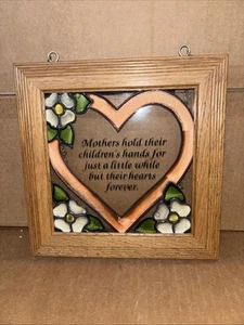 Open Windows MOTHERS DAY SAYING Salida CO Framed Stained Glass LOOK Sun Catcher - Picture 1 of 19