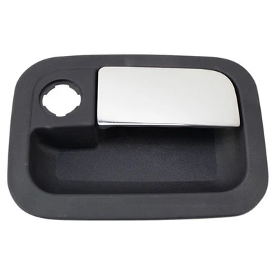 Manija de puerta de metal exterior delantera cromada y negra lado del pasajero para Kenworth Foto 1 de 4