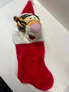 Medias de Navidad con cabeza de felpa vintage de Santas Best Tigger vacaciones Winnie The Pooh - Imagen 1 de 5