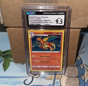 2022 POKEMON SWSH075 BLACK STAR PROMO SPECIAL DELIVERY CHARIZARD HOLO CGC 9.5 - Picture 1 of 4