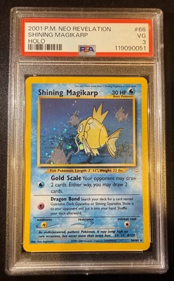 PSA 3 - Shining Magikarp 66/64 Neo Revelation Pokemon Card Holo - Image 1 of 2