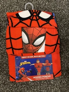 Spider-Man Hooded Poncho Kids Beach Towel 24"×47" Marvel Comics Spideman Cartoon - Picture 1 of 2