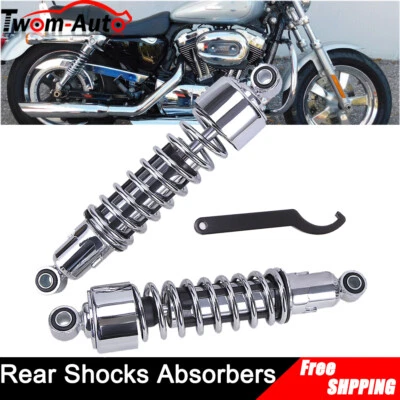 For Harley Sportster XL883 1200 72 48 1979-2012 Chrome Rear Shocks Absorber 2PCS - Image 1 of 4