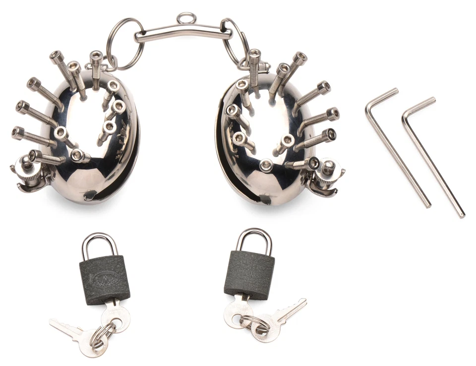 Spiked CBT Ball Stretcher Scrotum Separator Sex Toy BDSM Adult Sex Cock Torture - Image 1 of 3