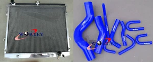 2row aluminum radiator + blue hose for Land Cruiser VDJ200 4.5TD V8 Diesel 07-15 - Picture 1 of 6