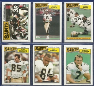 1987 Topps New Orleans Saints Team Set (12) paquete fresco - con inserto de 1.000 Año Club - Imagen 1 de 2