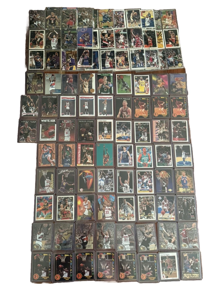 Lote de tarjetas NBA 160+ Barkley Jordan Rodman Miller Pippen Bulls Lakers Johnson Bird Foto 1 de 4