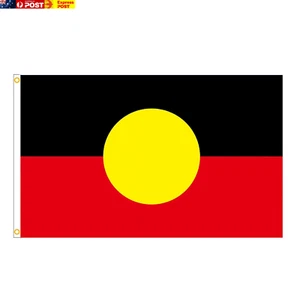 Australian Aboriginal Flag, 90 X 150 Cm, Both Sides, Black, Yellow, Red, Indoor - Picture 1 of 7