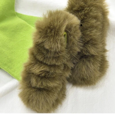 1 Pair Women Winter Socks Fluffy Faux Fur Top Comfort Boot Socks Fashion Hosiery - Image 1 of 4