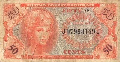 USA / MPC  50  Cents  1964  Series  641  Plate # 76  Circulated Banknote III - Image 1 of 2