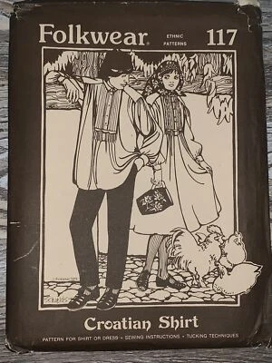 Folkwear Sewing Pattern 117 Croatian Shirt & Dress Men & Women size S-XL Uncut - Image 1 of 2
