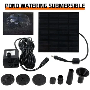 Solar Water Panel Power Fountain Pump Kit Pool Garden Pond Watering Submersible - Picture 1 of 10