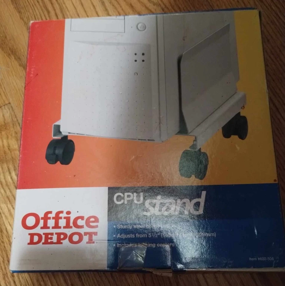 Office Depot Acero Sólido Rodante PC Soporte Blanco Ruedas de Bloqueo NUEVO Envío Gratuito Foto 1 de 1