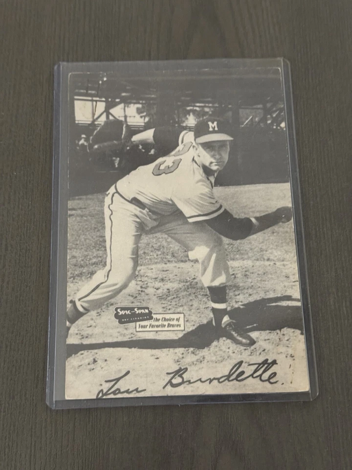 Tarjeta de béisbol 1954-56 Spic & Span Postales LEW BURDETTE Milwaukee Braves (leer) Foto 1 de 4