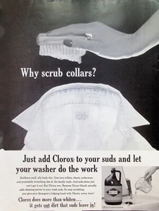 VINTAGE 1960s Print Ad ~ Clorox Bleach ~ It gets out dirt that suds leave in! - Picture 1 of 1