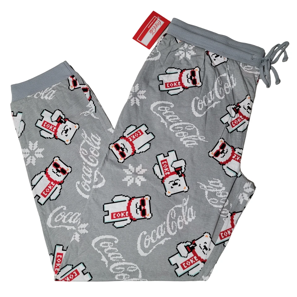 Official Coca-Cola Bear Pixel Art Christmas Comfy Sleepwear Pants! S/M/L/XL BIG+ - Image 1 of 1