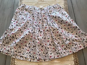 Lands' End Kids White Horse Rabbit Dog Cat Owl Print Skirt Skort Sz 10 Cotton - Picture 1 of 9